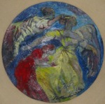 Cristina Santander, "Coronación de Angel" - 2001 - Diám 32cm, Óleo sobre tela | $4.800